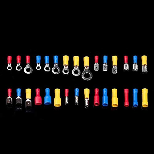 Davitu 480Pcs Mixed Insulated Electrical Wire Connectors Crimp Terminals Spade/Ring/Bullet/Piggy Back Crimping Terminal Assorted Kits