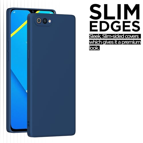 Image of Outlouders Back Cover for Realme C2 | Camera Protection | Durable Soft Matte Silicone Bumper Case (Blue)