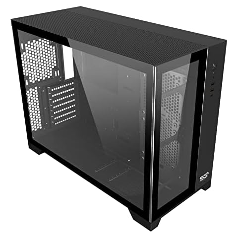 SaharaGaming(Tempered and Mesh Metal Panel) (Case Only, Tempered Glass) Supports E-ATX, ATX, Micro-ATX and ITX Cover
