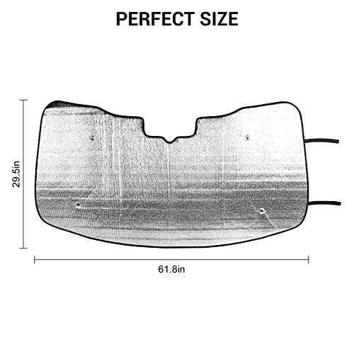 Jimen For 2021+ F150 Windshield Sunshade, Car Front Window Shade Sun Visor Compatible With Ford F150 2021-2023 #TOP1