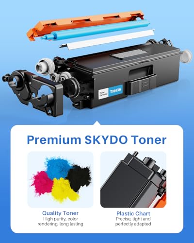 Image of Skydo TN436 Toner Cartridges High Yield Replacement for Brother TN436 TN 436 TN436BK TN433 TN431 Work with MFC-l8900Cdw HL-l8360Cdw HL-L8260Cdw MFC-L8690Cdw (TN436BK TN436C TN436M TN436Y)