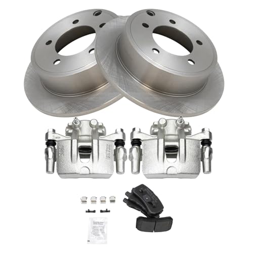 Image of TRQ Rear Brake Pad and Rotor Set Semi Metallic Rotors Calipers | For 2009-2011 Mitsubishi Lancer