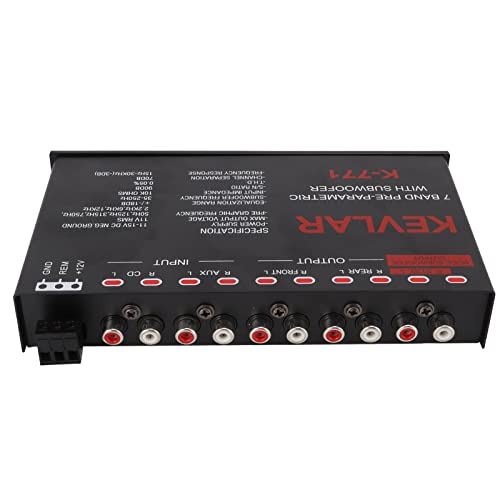 Ecualizador Gráfico de 7 Bandas para Auto K 771 con Procesador Digital de Sonido, Pantalla LCD, Control de Graves y Agudos para Sistema Estéreo de Camiones y Autos, Fácil Instalación miniatura 6