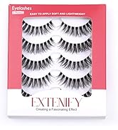 EXTENIFY False Lashes Strip Clear Band Faux Mink Lashes ooks Like Eyelash Extensions C Curl Soft ...