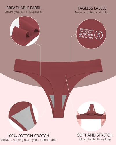 Womens Breathable Seamless Thong Panties No Show thongs Workout Thongs Women Comfortable Thong Underwear Sexy 6 Pack3