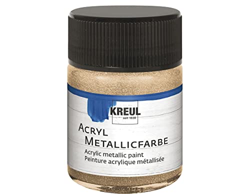Kreul 77584 - Acrylique Métallique, 50 ml verre en champagne, peinture acrylique glamour à effet métallique à base d'eau, couvrant comme une crème, séchage rapide...