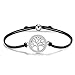 J.Endéar Arbre de Vie Bracelet Femme, 925 Argent Zircone Bracelets Femmes, 24CM Taille Réglable