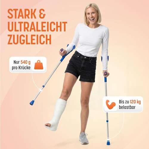Krücken Dr. Paul Koch Paar Grün – Aluminium-Gehhilfe mit Kunststoffgriffen