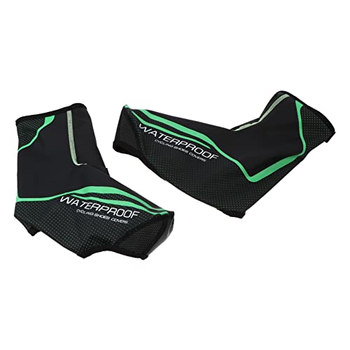 YARNOW Windproof Cycling Shoe Covers Unisex Winter Bike Overshoes Pair Black Green S-m