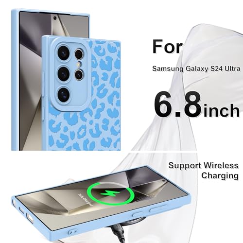 OOK Compatible with Samsung Galaxy S24 Ultra Case, Blue Leopard | Silicone Trendy Cheetah Print Pattern, TPU Camera Protection, Slim Shockproof Phone Cover, Women Girls - image 6