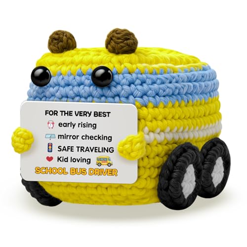 AICHPVOY Bus Driver Appreciation Gifts for School Bus Drivers Cute Handmade Crochet School Bus...