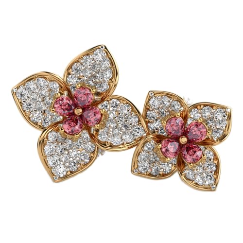 Bague cocktail argent or rubis rose anti-ternissement fait main