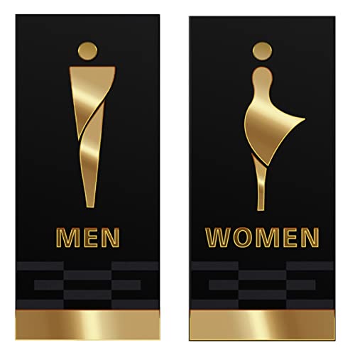 Letreros de acrílico para inodoros para hombres y mujeres, conjunto de figuras decorativas para letreros de baño, letreros para baños modernos, letreros para puertas de baños para negocios, letreros