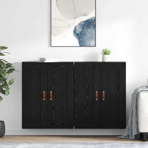sephironlbb Juego de 2 armarios empotrados en la pared, materiales a base de madera, con 4 puertas, ahorro de espacio para sala de estar y oficina