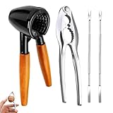 AEMCHDM Casse Noix Professionnel, Ovale Casse Noisettes Robuste avec Aiguille à Noix, Métal Noyer Cracker Acier Inoxydable Noix Ouvreur, idéal pour Secs à Coques comme des Noix, Amandes,Noisettes