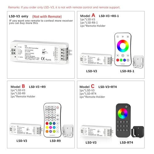 Contrôleur RVB bande lumineuse LED pour ambiance de salon avec télécommande V3 - 4