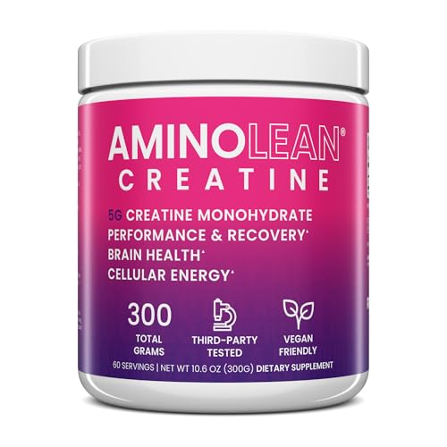 AminoLean Creatine for Women and Men, Pure Micronized Creatine Monohydrate Powder Supplement for Muscle Toning, Mood Support, Energy Boost, and Brain Health, 300g