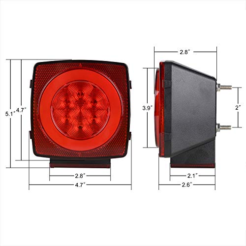 Linkitom New Halo Submersible Led Trailer Light Kit, Super Bright Brake Stop Turn Tail License Lights For Camper Truck Rv Boat Snowmobile Under 80 Inch, Ip68 Waterproof #TOP3