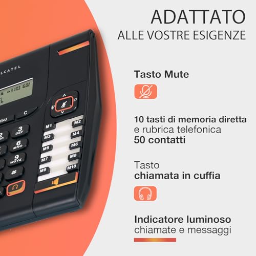 Alcatel Temporis 580 Telefono Analogico-Dect Con Identificatore Di Chiamata Nero - 3