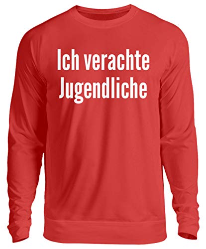 Pull rouge adolescent Small - Sweat décontracté unisexe couleur unie taille S
