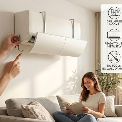 Deflector de aire acondicionado sin taladro regulable para unidades split de hogar 3
