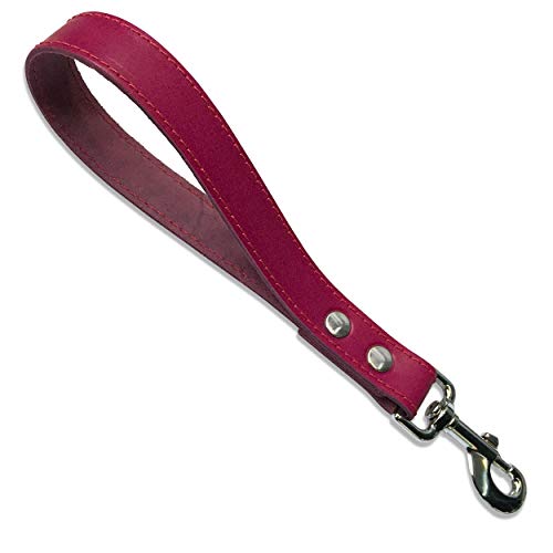 BBD Pet Products Leather Trigger Handle, One Size, 1 x 11-Inch, Boysenberry