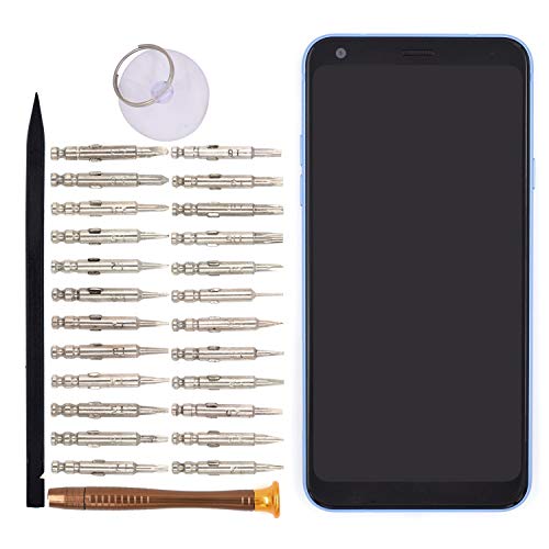 Image of Pre Install LCD Display Touch Screen Assembly with Frame Replacement for LG Q7 Q610(Lavender Violet)