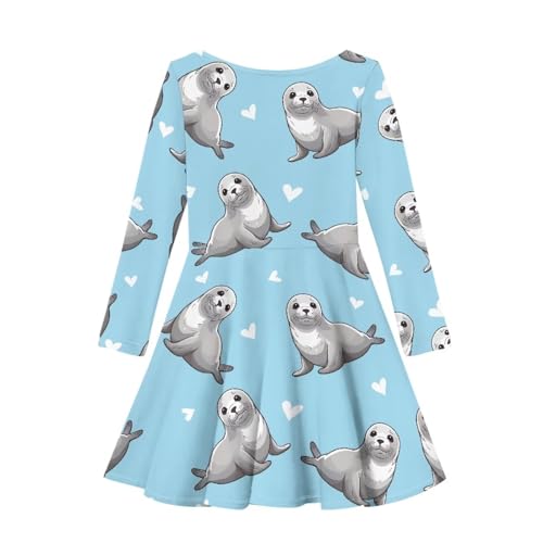 Cumagical Girls Fall Winter Dress Long Sleeve A Line Casual Dance Clothes for Toddler Girls2