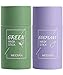 Produktbild 2PCS Grüner Tee Purifying Clay Stick Mask Ölkontrolle Anti-Akne-Aubergine Fest Fein, Befeuchtet und kontrolliert das Öl, Akne-Clearing, Mitesserentferner(Grüner Tee + Aubergine)