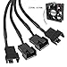 UMLIFE 12V PC Fan Speed Controller, Fan Power Supply 100-240V AC to 3-12V DC 36W Adjustable, with Fan Splitter Cable 4X 3pin or 4pin PWM Connector AC DC Adapter