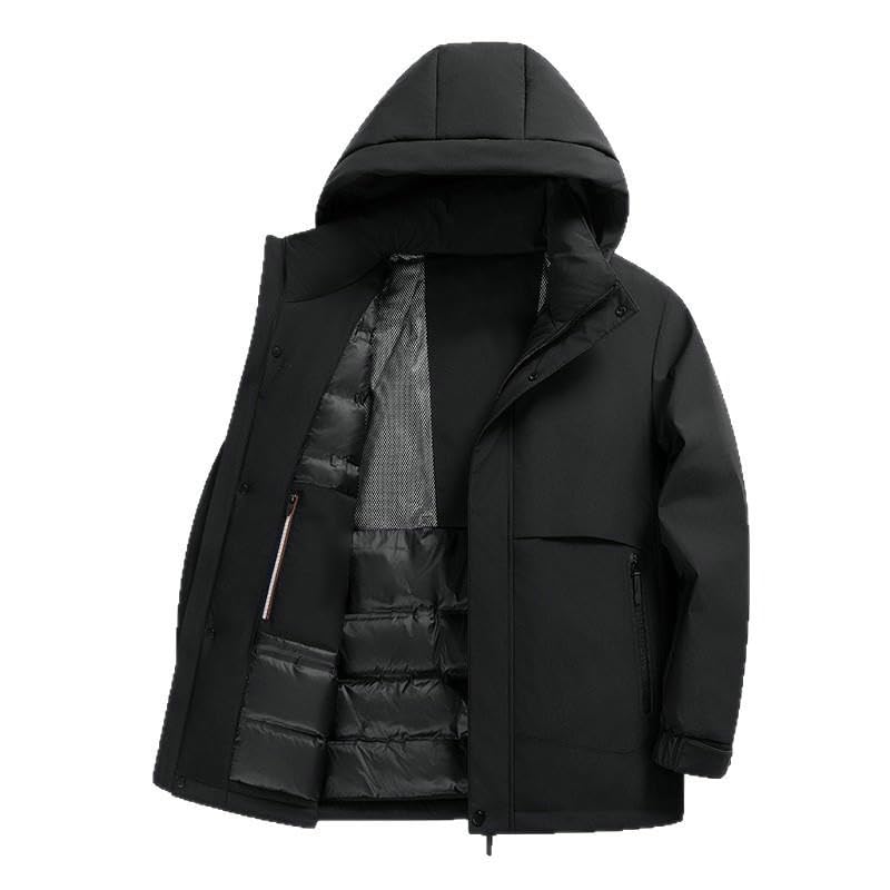 Doudoune mi-longue homme rester au chaud tout l hiver avec capuche amovible - 5