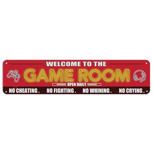 Funny Game Room Sign Game Room Decor Welcome To The Game Room Tin Sign Gameroom Accessories Games Arcade Metal Signs Gaming Wall Decor Game Player Poster Video Game Room Decorations