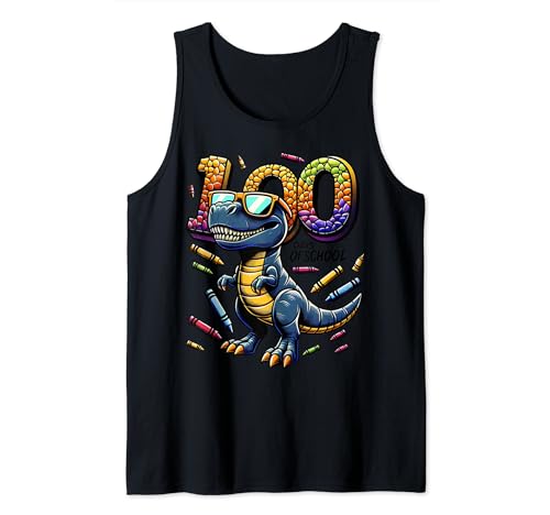 Trex 100 días más inteligentes: celebra la delicia de dinosaurios del 100 día Camiseta sin Mangas