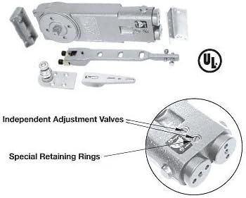 CRL 90 Degree No Hold Open Overhead Oculto Closer Paquete para Instalación de Carga Final - Paquete A.D.A. "A"