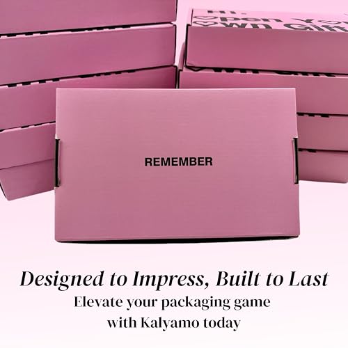 Image of Black and Pink Romantic Small Shipping Boxes, 9.8 x 6.3 x 2 inches, 10 Pack Corrugated Cardboard Mailing Boxes