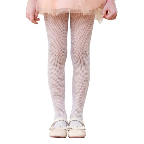 Image of Zando Girls Lace Tights Heart Butterfly Rose Patterned Fishnet Stockings for Toddler Girl Hollow Pantyhose 1T-12 Years