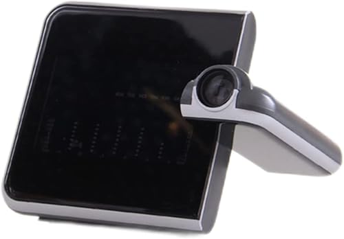 Reloj despertador de proyección Reloj digital ajustable de 180 grados con estación meteorológica y humedad de temperatura, pantalla LED a color,