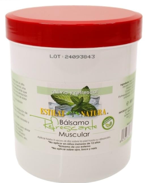 Balsamo Refrescante Mentol Alivio del Dolor Activa la Circulación Relajante Muscular Alivia Dolor de Espalda Rodillas Cervcales 500Ml