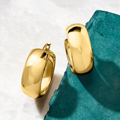 Ross-Simons 18kt Gold Over Sterling Wide Hoop Earrings3