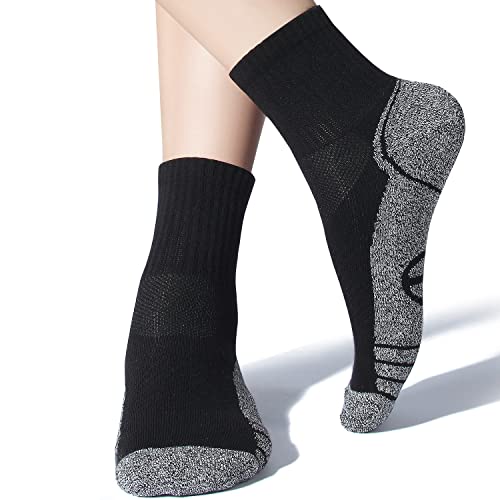 Begrily Cotton Quarter Athletic Socks for Men, Performance Cushioned Mens Ankle Sock 6-Pack4