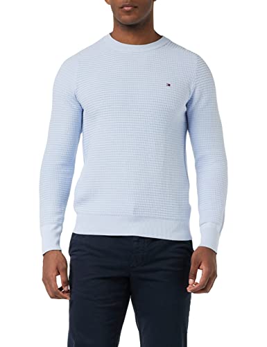 Tommy Hilfiger Herren Pullover ohne Kapuze, Blau (Breezy Blue), S