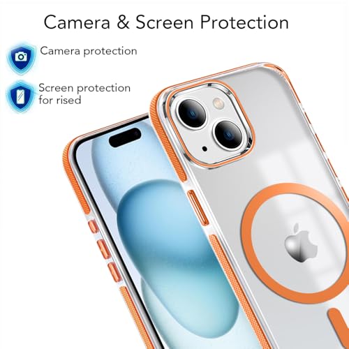Image of MINTZZ ️ for iPhone 13 Case, Compatible with MagSafe, Military-Grade Protection, Yellowing Resistant, Scratch-Resistant TPU Back, Magnetic Phone Case for iPhone 13 Orange