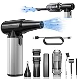 Compressed Air Duster, 2-in-1 Duster Blower & Vacuum with 320000RPM Super Power, Electric Air Duster Rechargeable, 3-Gear Adjustable Air Blower for Keyboard, Computer, Car, Home, and Outdoor Cleaning