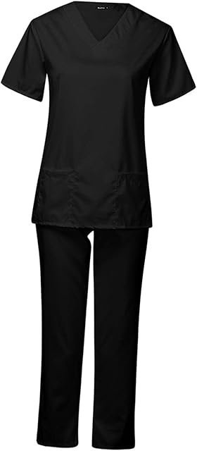 Generic Esfoliante Unissex de Trabalho de Enfermagem Decote em V Roupas de Proteção Trabalhador de Cuidados