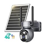 LIWAN 4G LTE Cellular Security Camera Wireless Outdoor, No WiFi Solar Security Camera, 360°Live View, 2K Color Night Vision, 2 Way Talk, PIR Motion Sensor, Built-in SIM Card, Unlimited Data Plan