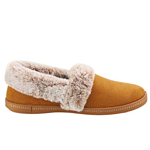 Skechers Femme Cozy Campfire - Team Toasty Chaussons, Chestnut Microfiber Suede Faux Fur Line Csnt, 36 EU