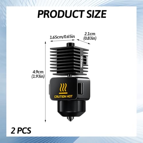 2 Pack Hotend-Set für A1/A1 mini High Temperature Resistant 0.2mm&0.4mm Hardened Steel Nozzle Extruder High flow hot end,with 2 silicone socks und 4 kleinen Schraubenschlüsseln