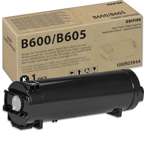 Image of B600 106R03944 Toner Cartridge Extra High Capacity Replacement Compatible for Xerox Versalink B600 Toner for Versalink B600 B605 B610 B615 Printer (1 Black, Extra High Yield, 46,700 Pages)