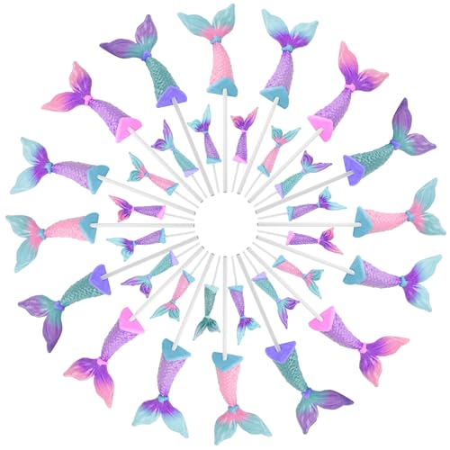 Mermaid Tail Lollipops 12pk- Mermaid Candy For Little Mermaid Party Favors & Mermaid Birthday Decorations - Mermaid Candy & Mermaid Snacks For Mermaid Party Supplies & Mermaid Birthday Party Favors