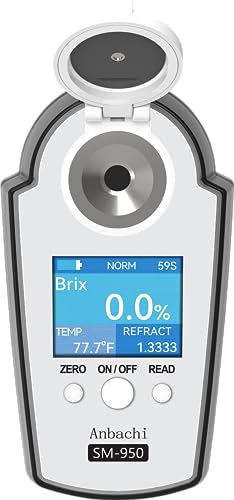 Digital Refractometer Digital BRIX Tester Sugar Meter Ideal for Drinking Water Beverage Kombucha Orchard Fruit Juice Carbohydrate Content High Accuracy Portable Refractive Index Tester 0-95%